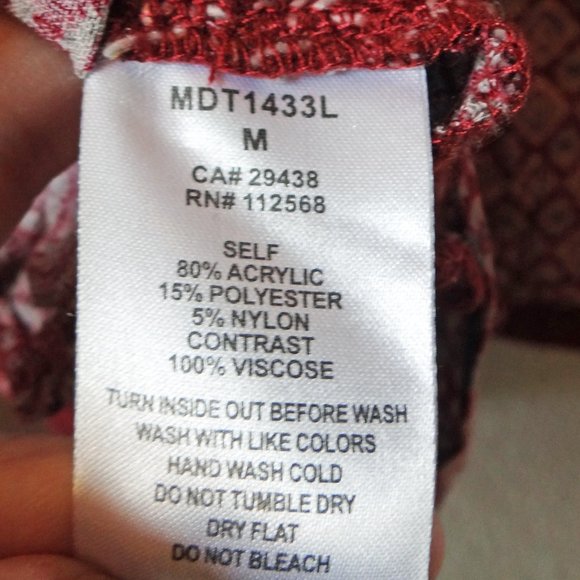 Miss Me Burgundy Red Women's Sweater with Crochet Sz M / Medium - Picture 10 of 10